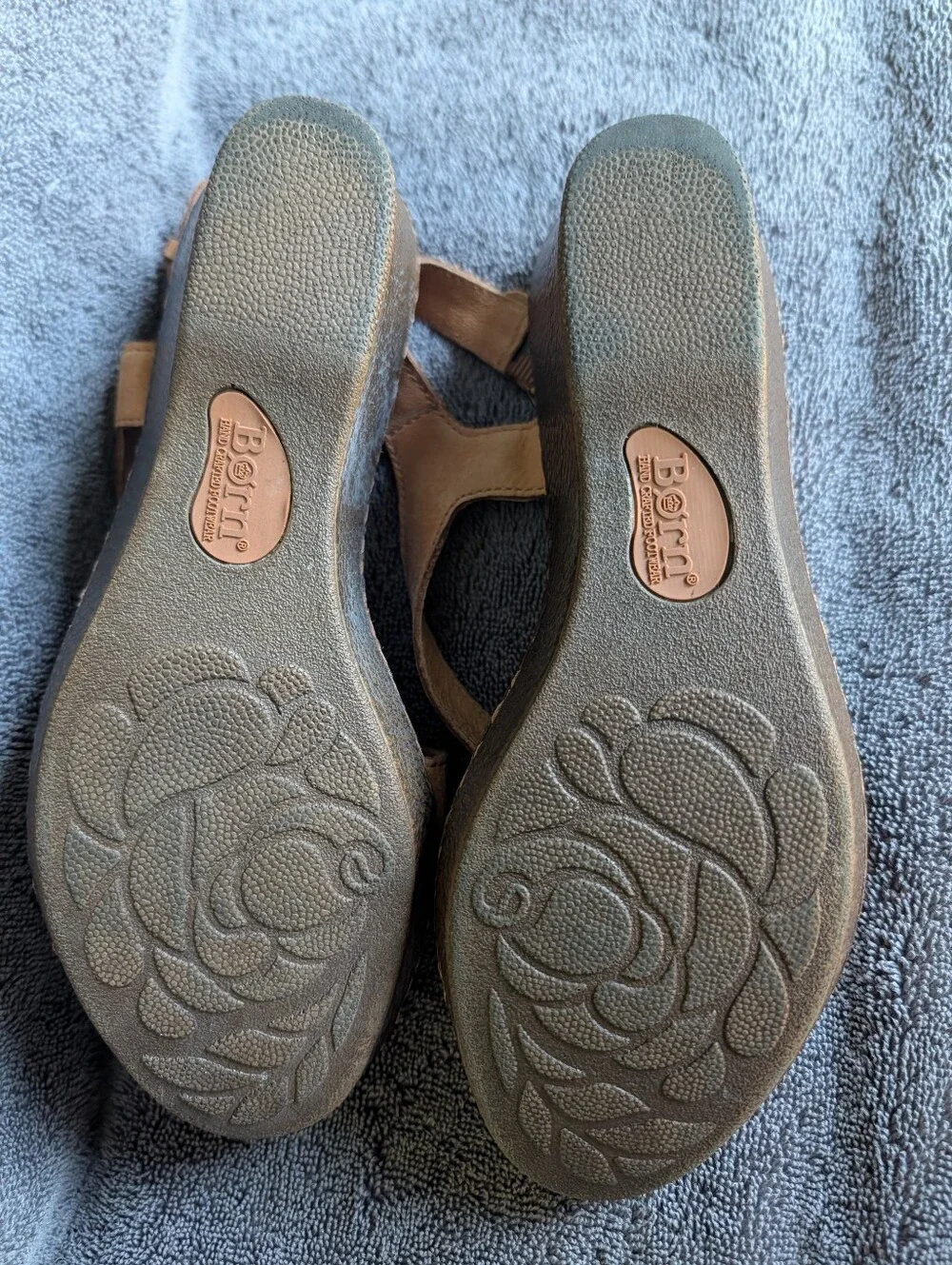 Born Tan Leather Strappy Sandals - Handcrafted - Size 7 - Good Condition